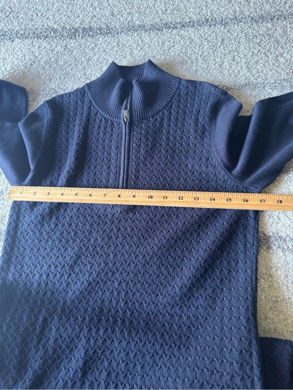 Tommy Bahama Navy Knit Midi Dress with Half-Zip Collar - Picture 13 of 14